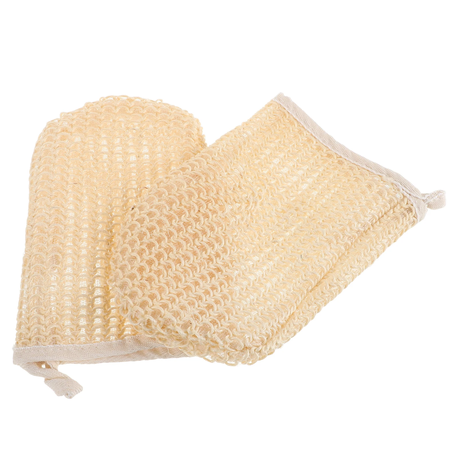 

2pcs Sisal Bath Shower Exfoliating Mitts Sponge Man Woman Body Cleaning Tools Reusable Exfoliating Gloves For Women Gloves