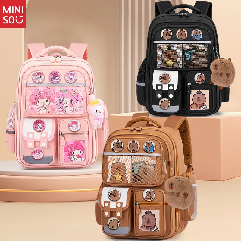 

Miniso Kapibara Two-Layer Backpack | Durable Lightweight Bag, Cute School Backpack