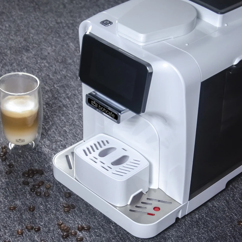 Machine à café blanche avec refroidisseur de lait, 11 types de boissons, nouveau style, TUYA