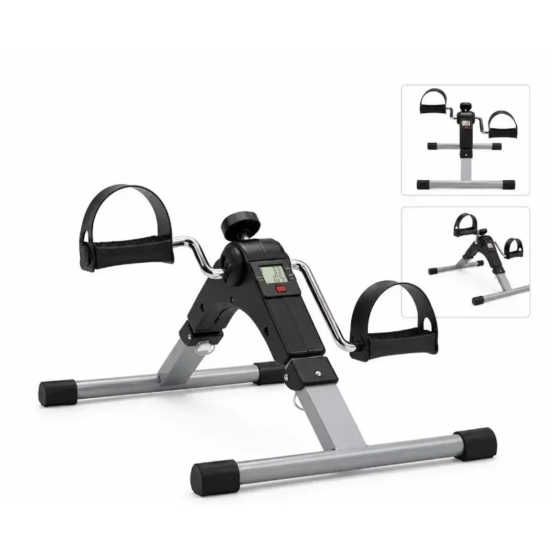 Portable Mini Pedal Exerciser With Screen Adjustable Resistance Under Desk Arm Leg Rehab Trainer