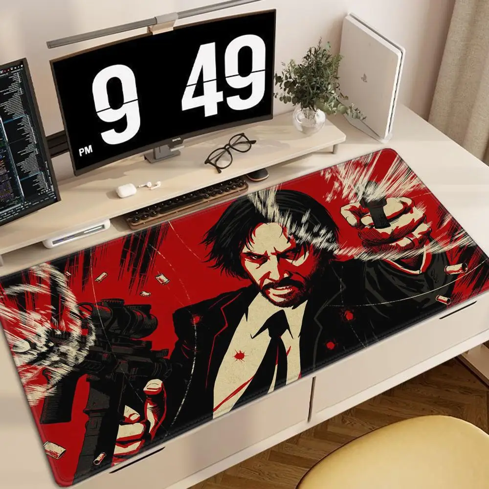 

Большой коврик для мыши J-John Wick, настольный коврик XXL, игровые аксессуары, офисный геймерский коврик для клавиатуры, настольный коврик, нескользящий резиновый коврик для ноутбука, аниме-коврик для мыши