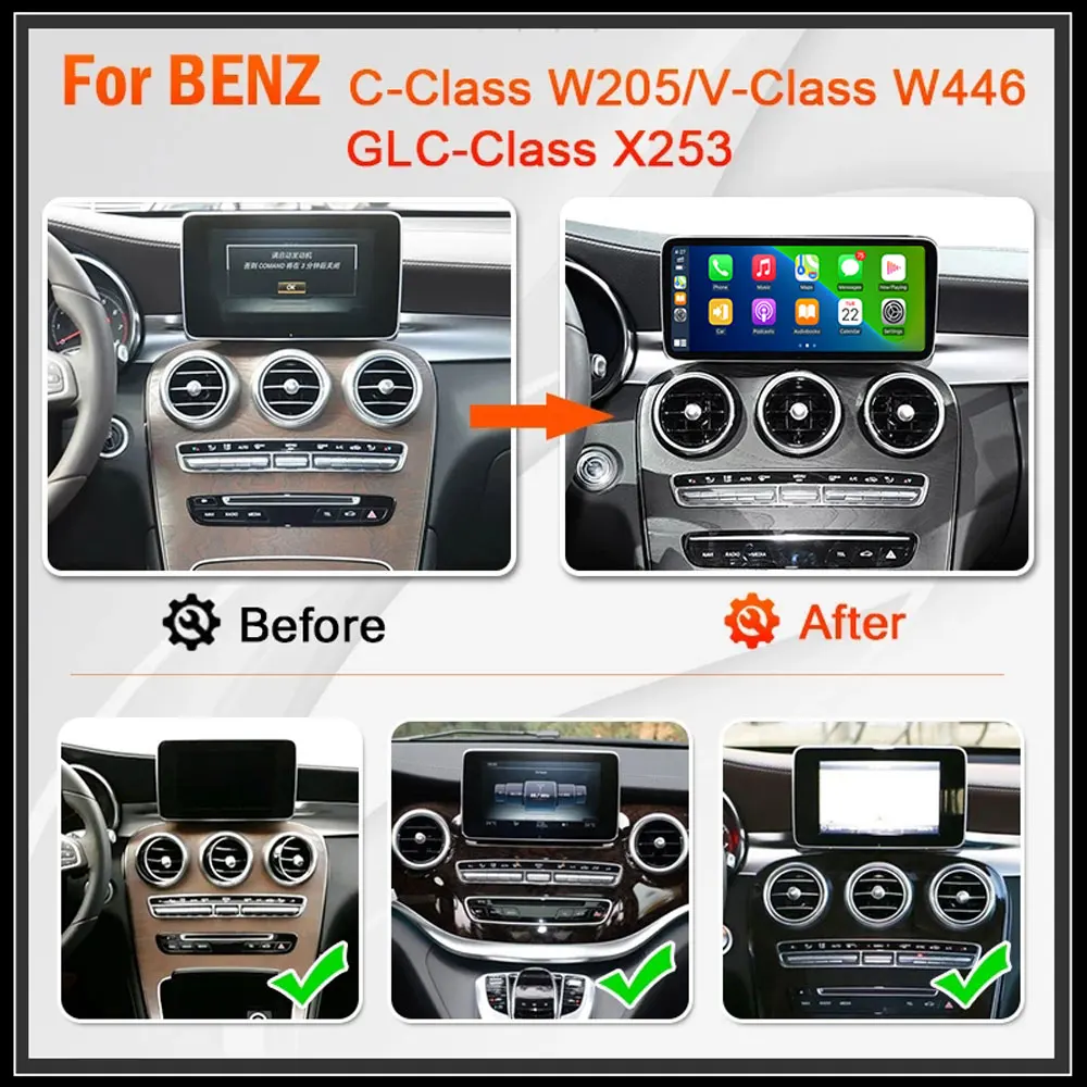 10.25 Inch Android 13 Car Radio For Mercedes Benz Class W176 GLA X156 CLA C117 G Class W463 2013 - 2018 Multimedia Player Stereo