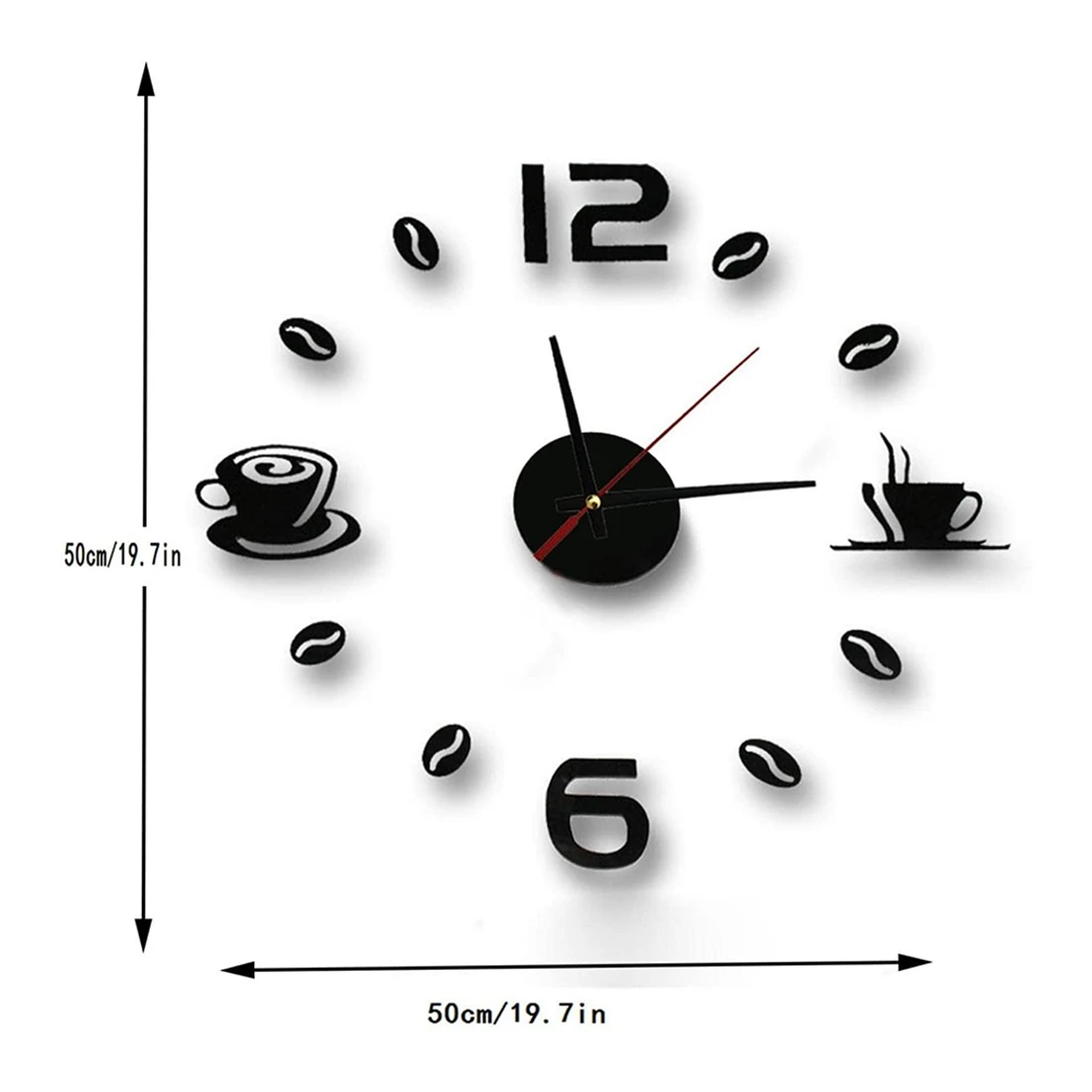 -A14E DIY Wanduhr, 3D Acryl DIY Spiegel Wanduhr, für Wohnzimmer Schlafzimmer Home Dekorationen