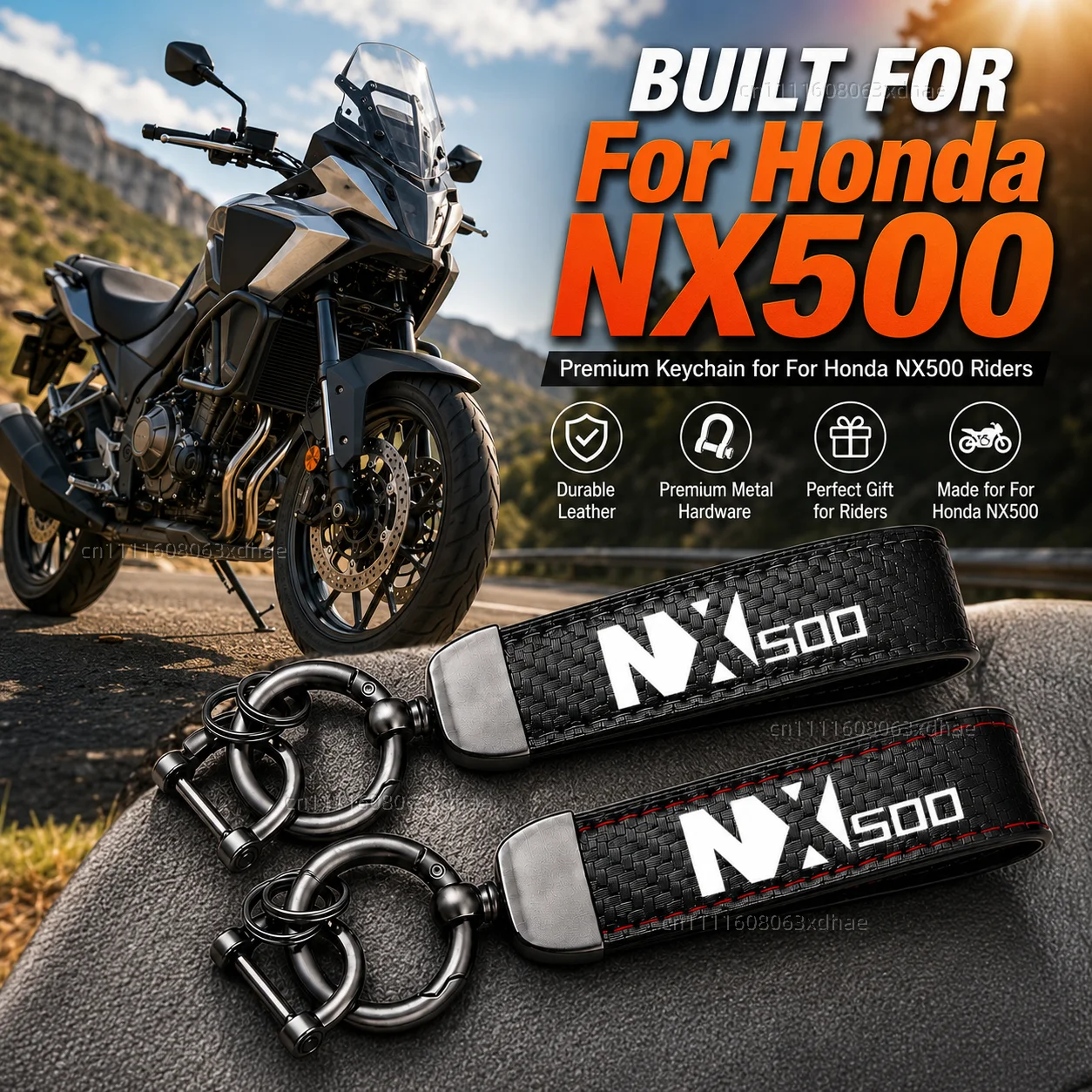 High-Grade Leather Motorcycle Keychain Holder Keyring Accessories For Honda NX500 NX 500 2023 2024 2025 NX400 CB500X CB 500X