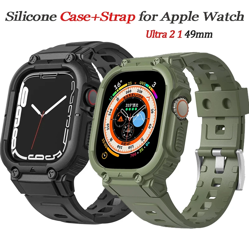 Etui na pasek do Apple Watch Ultra 2 49 mm 44 mm 41 mm 40 mm Bransoleta TPU do zegarka Iwatch 9 7 8 6 5 4 Pasek sportowy Akcesoria