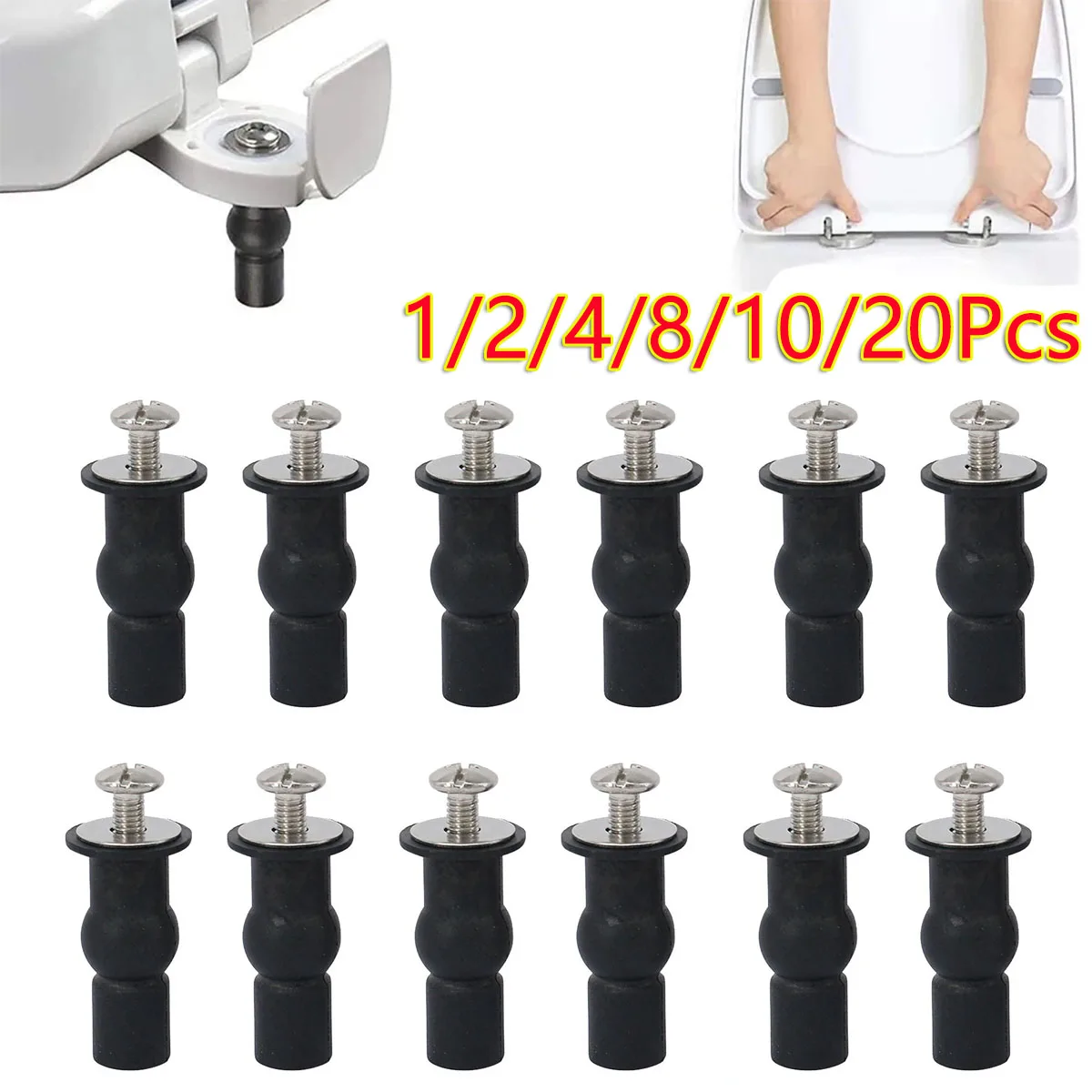 

1/2/4/10/20Pc Stainless Steel Toilet Seat Lid Screw Hinge Expanding Top Bottom Load Nuts Fixing WC Blind Hole Bathroom Accessory