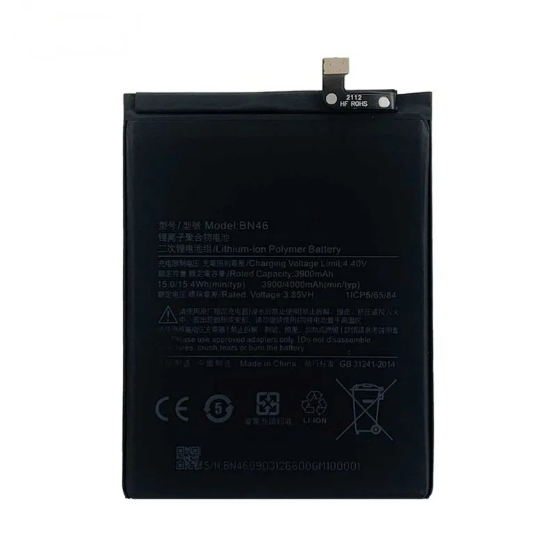 BN46 LONG 4000mAh 3.85V Mobile Phone Battery for Xiaomi Redmi 7/Note 8/Note 8T M1810F6LG M1810F6LI M1908C3JH M1908C3JI M1908C3XG