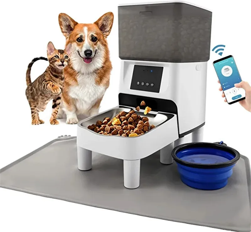 Automatic Smart Pet Feeder for Cats and Dogs, WiFi Enabled, Cats Food Dispenser, APP Control, 10s Voice Recorder,4L Pet Supplies