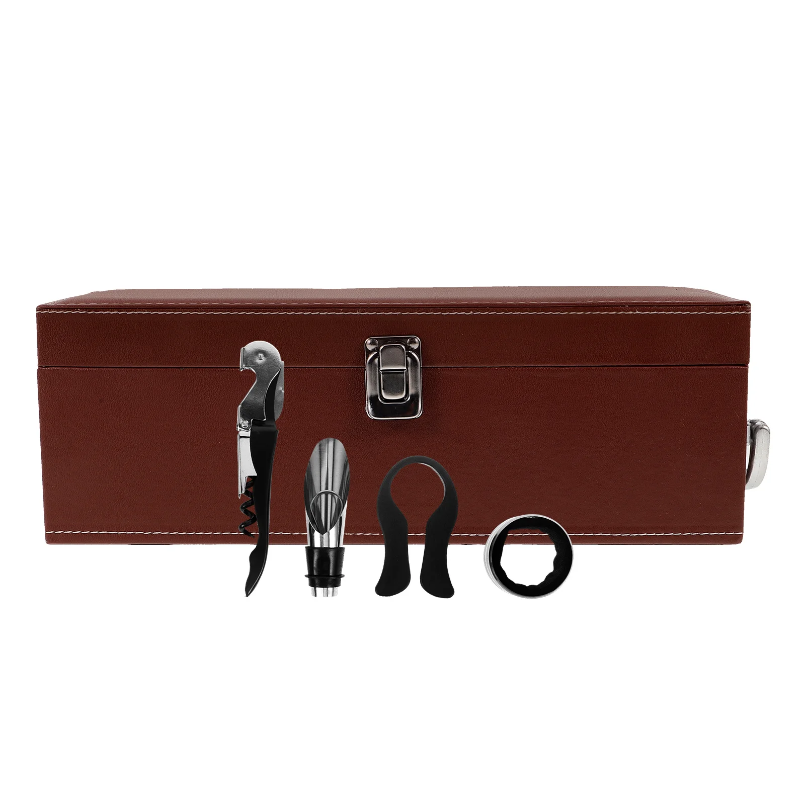 

Gift Box Single Storage Brown Portable Decorative PU Bottle Case For Beer Red Ideal Birthday Wedding Gifts