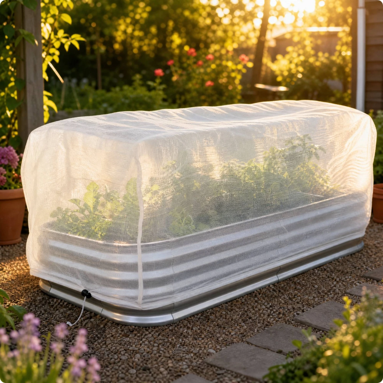 Rectangular Plant Frost Cover Light-Transmitting Frost Cover with Aluminum-Foil Liner Adjustable Outdoor for Patio Containers