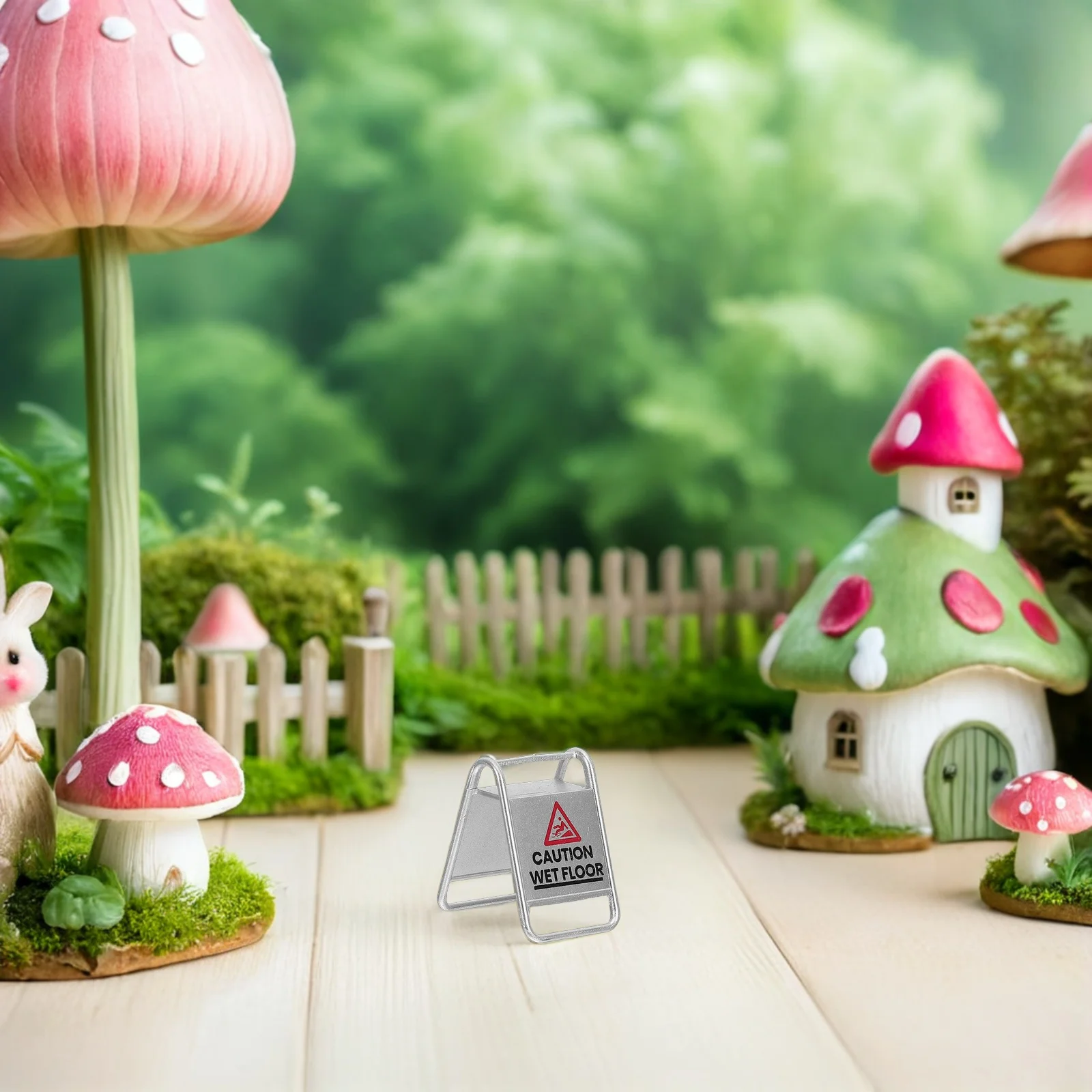 

10pcs Mini Wet Floor Sign Plastic Caution Warning For Dollhouse Safety Decor Miniature Diorama Fairy Garden Accessories