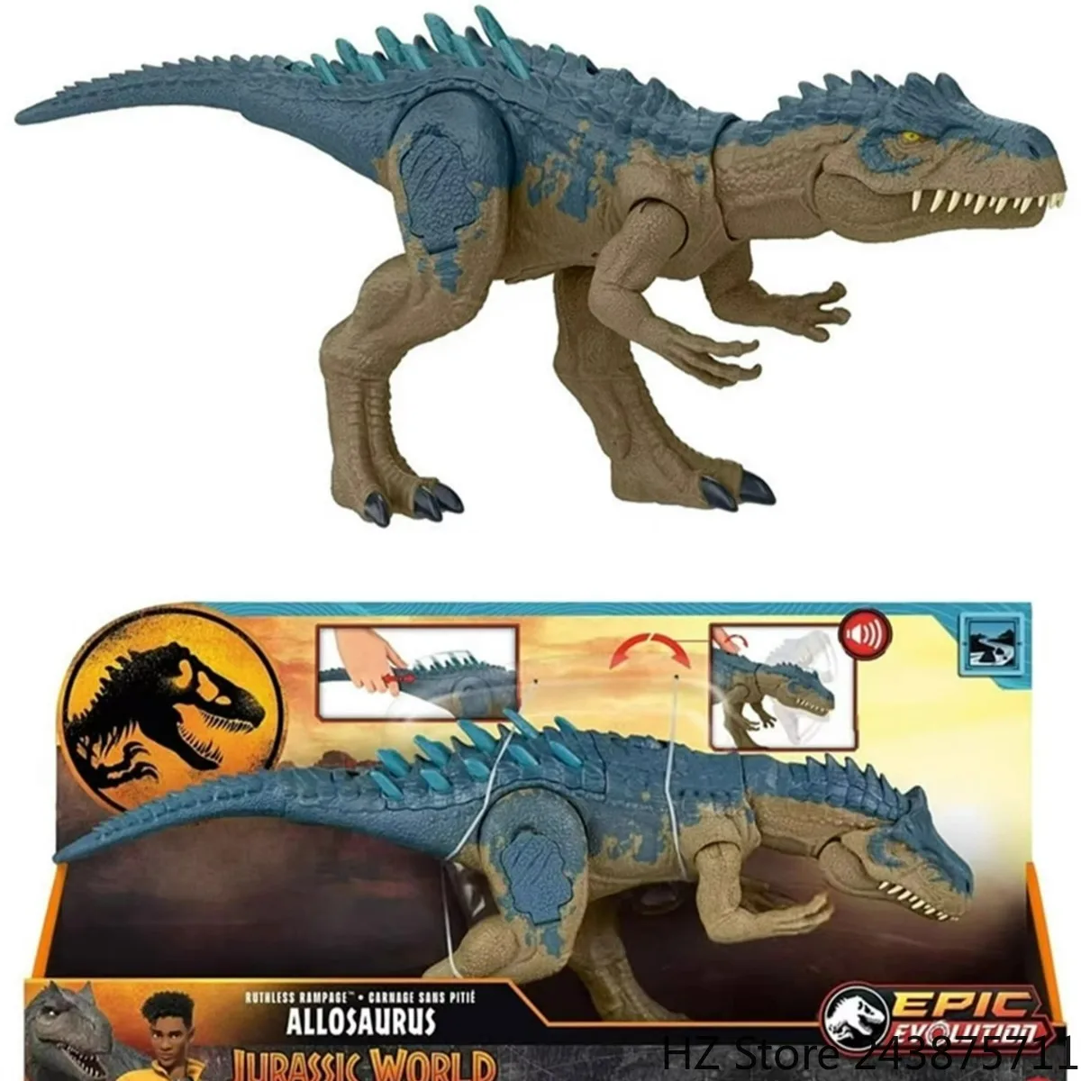 

Jurassic-World Ruthless Rampaging Allosaurus Epic Evolution Dino Figure HXR50