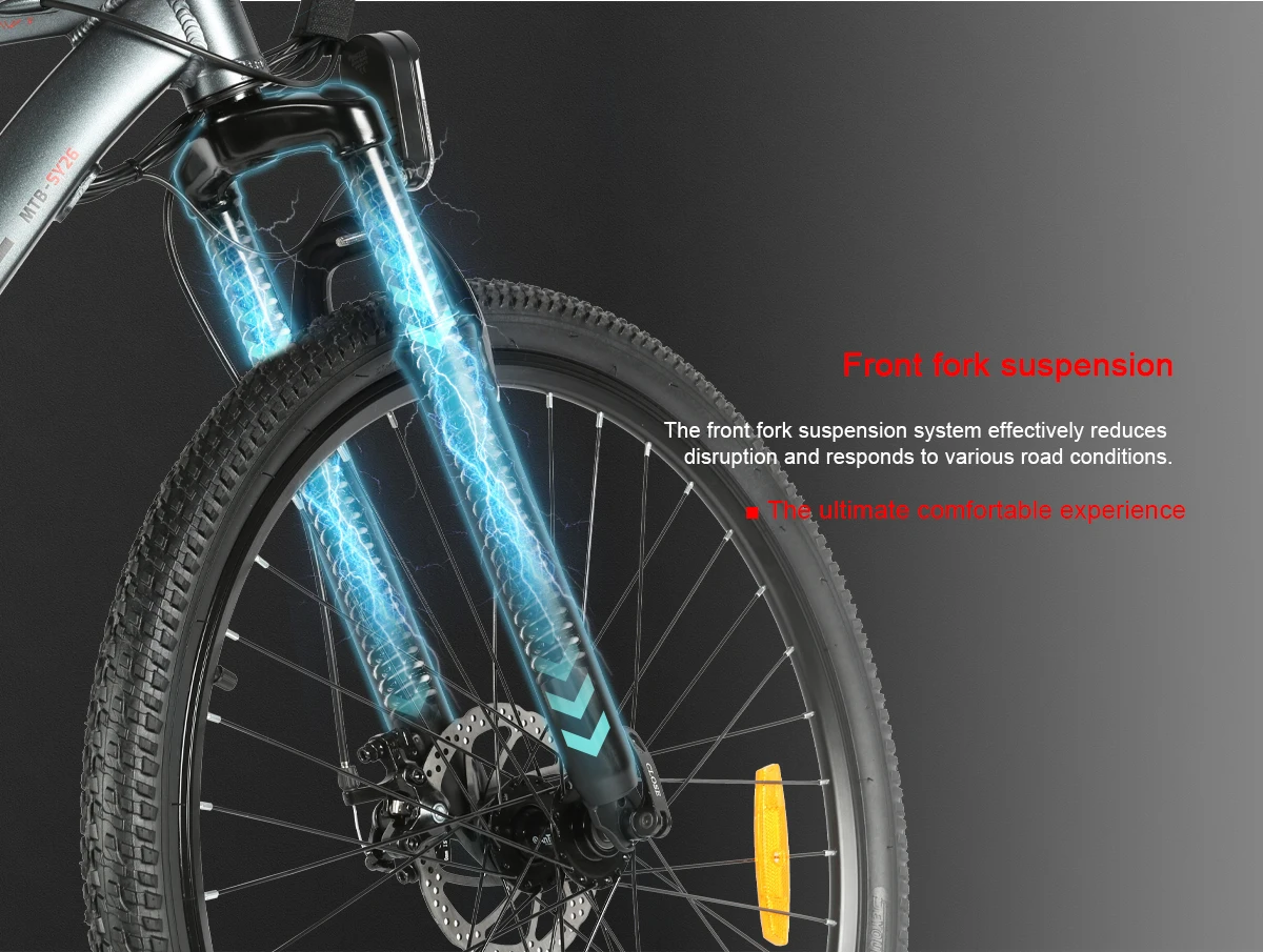 Samebike SY26-II Elektrofahrrad Mit 36V 13Ah Abnehmbarem Akku, 26 Zoll E-bike Mountainbike für Erwachsene, 7-Gang, 25 km/h und Reichweite bis 40-80km – Detail 11