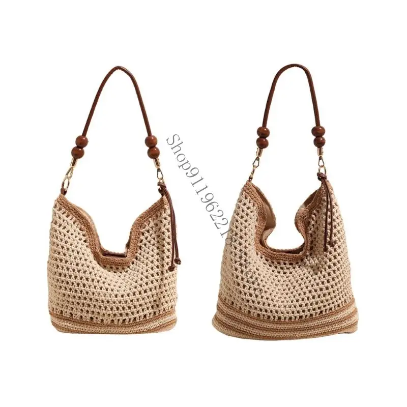 

Женский пляжный сумка с большой емкостью сумки на плече ежедневно сумка соломенное крестообразное сумочка 066f