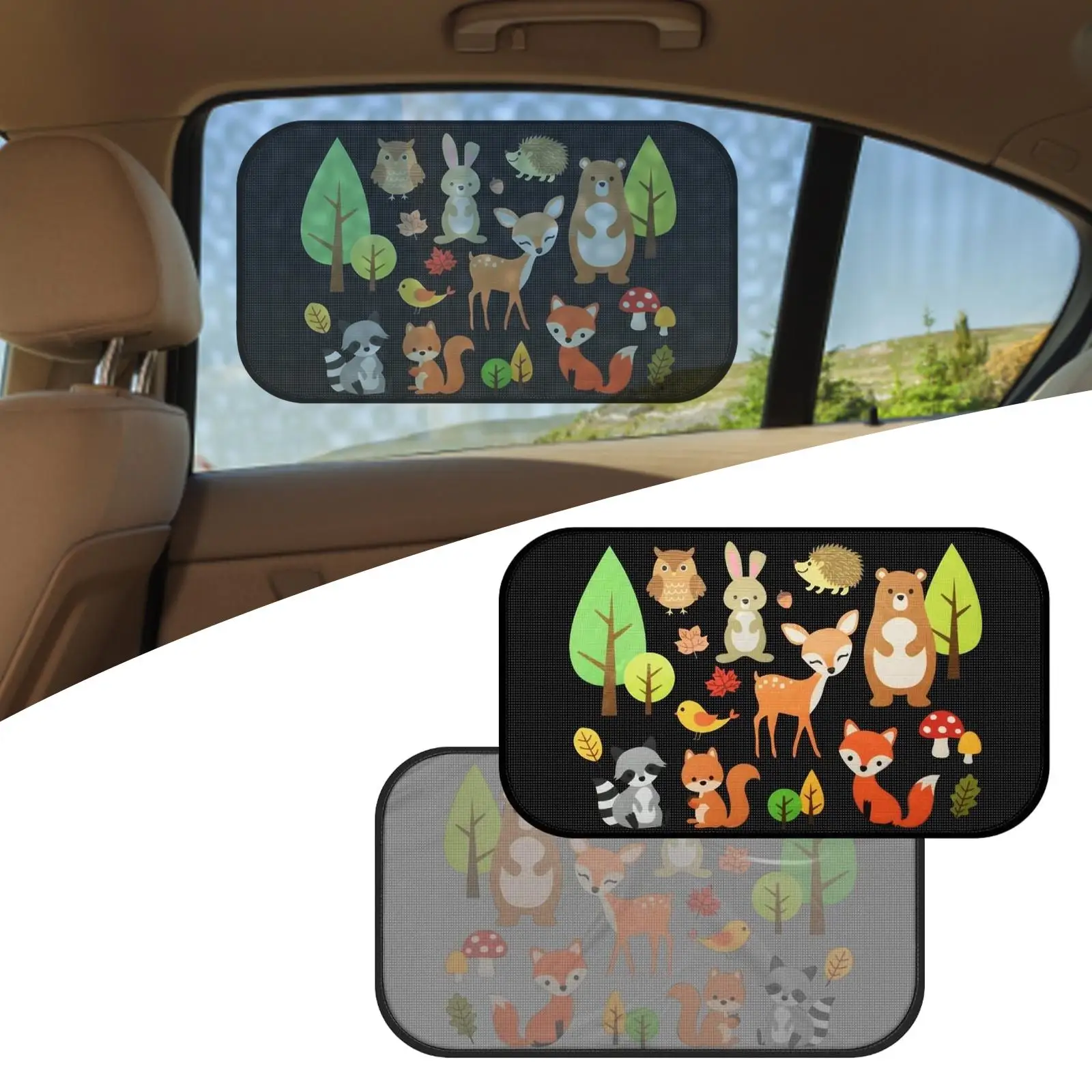 

2 Pieces Car Window Sun Shades Sun Protection Fit Car Side and Rear Windows