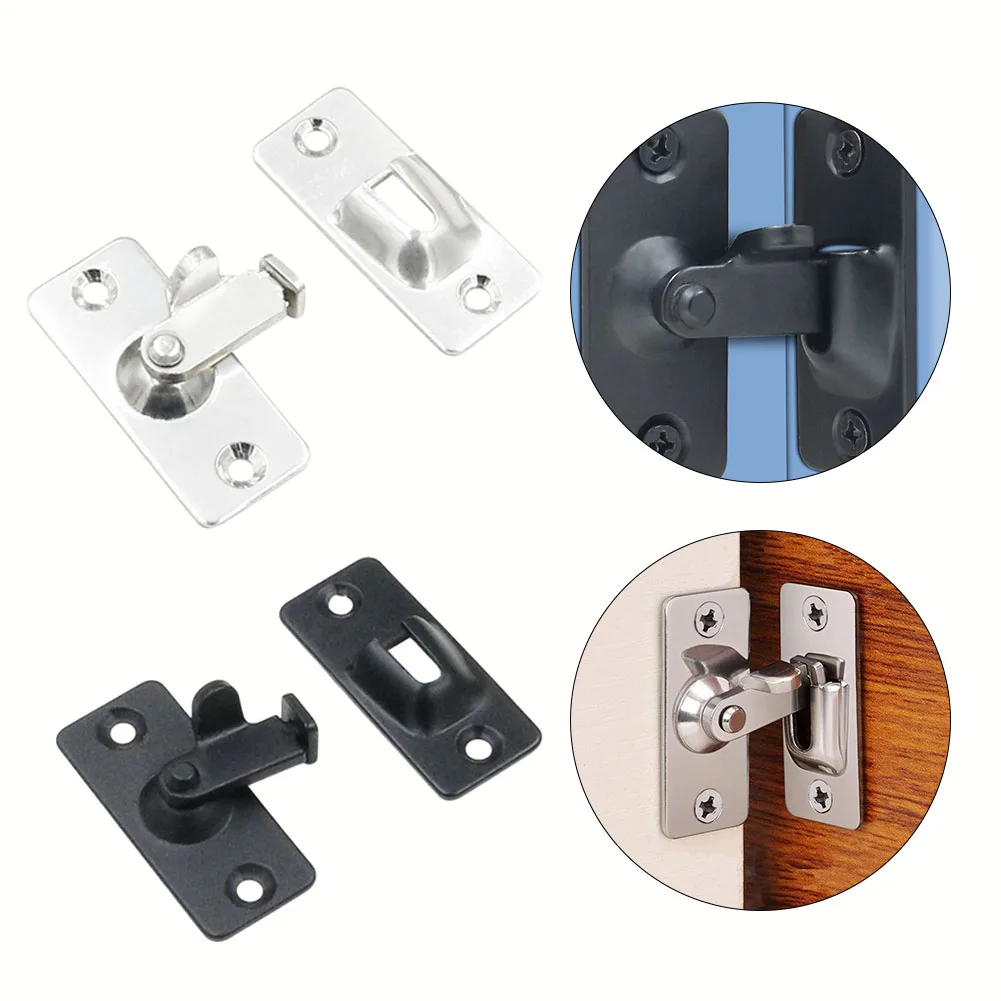 Stainless Steel 90 Degree Buckle Right Angle Hook Lock Bolts With Screws Rust-proof For Doors Casement Sheds Drawers Cabinets