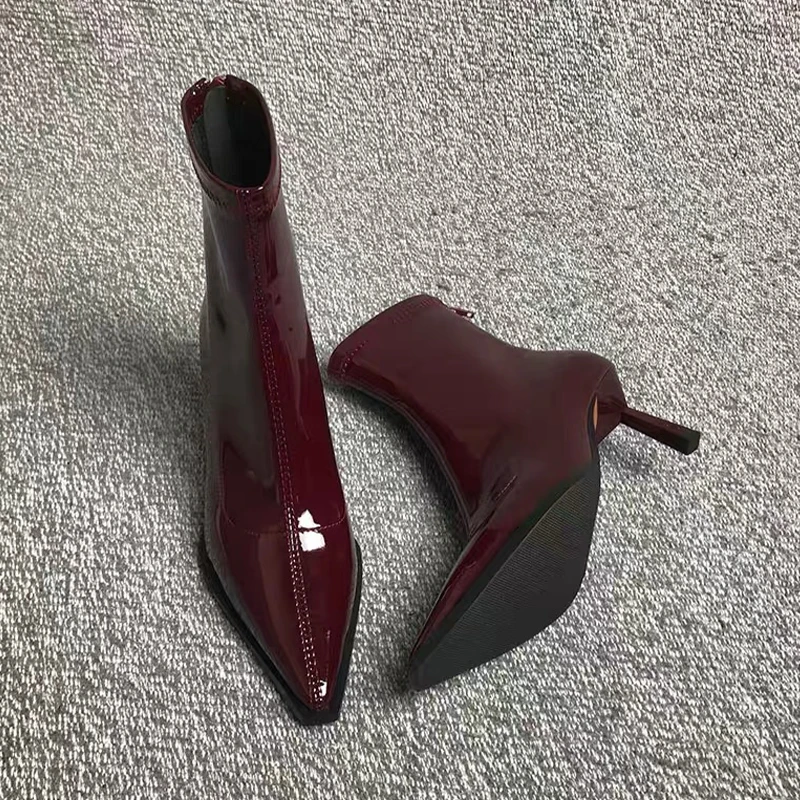 أشار تو عالية الكعب المرأة حذاء من الجلد مثير أحذية من الجلد شتاء 2025 فاخر جديد فستان الحفلات مضخات تشيلسي الأحذية Mujer بوتاس #3