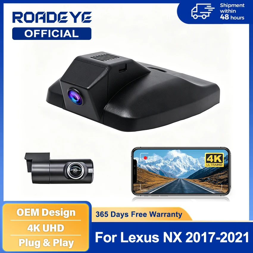 For Lexus NX 300H 300 200T 200 NX300H NX300 NX200T NX200 2017-2021 Front and Rear Dash Cam 4K Car Camera Recorder Dashcam