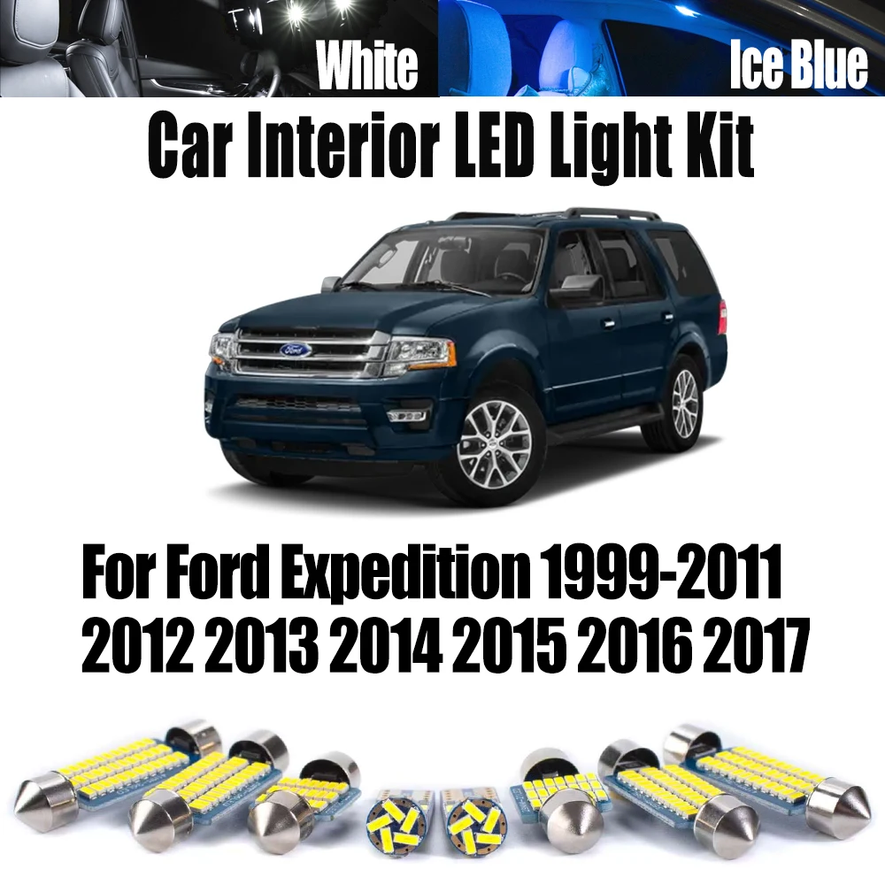 Vehicle LED Interior Reading Map Dome Trunk License Plate Light Kit Canbus For Ford Expedition 1999- 2016 2017 Car Accessories