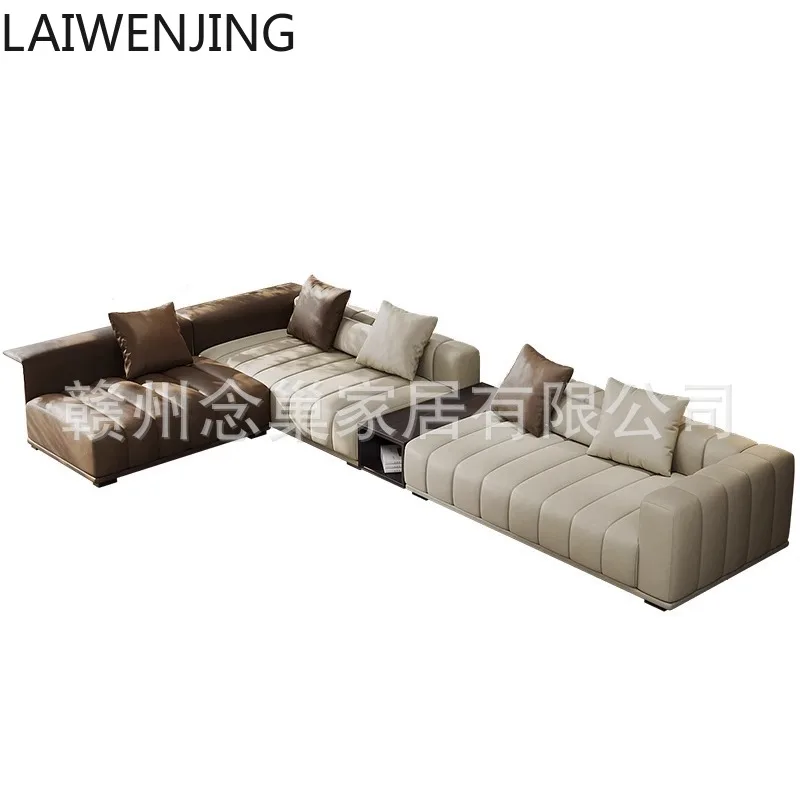LYY  piano key leather sofa Italian minimalist corner princess combination sofa