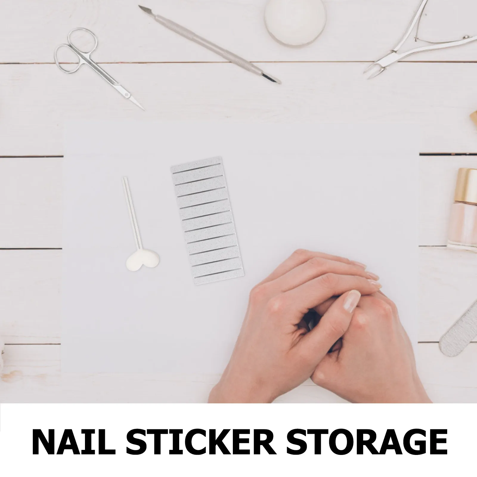 Nail Transfer Foil Storage Box Blue Multi Tier Compact Organizer Nail Sticker Case for Salon Home Manicure Foil Decals Drawer