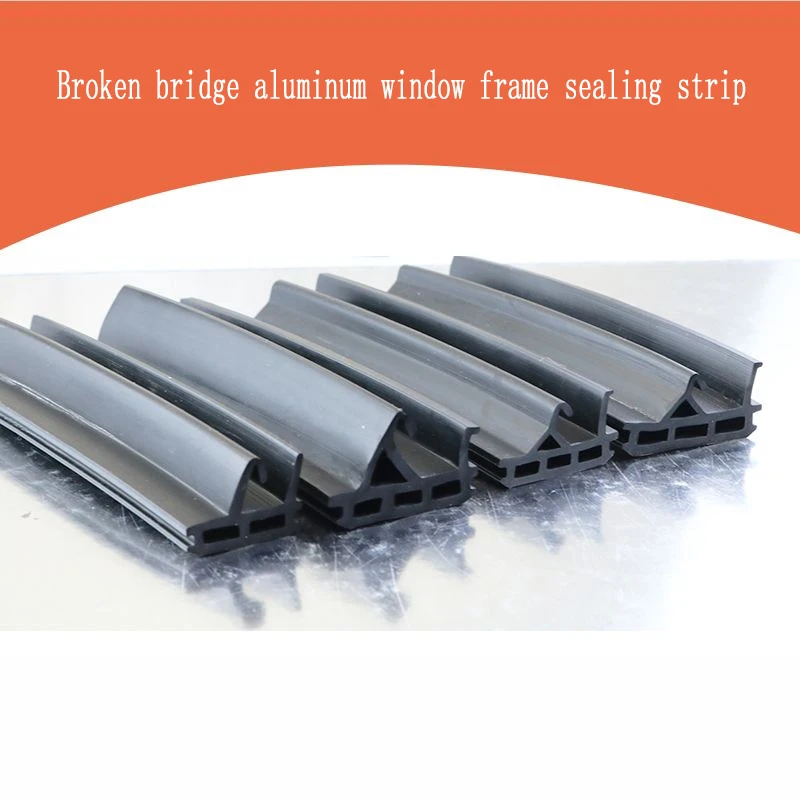 5M Broken Bridge Aluminum Window Rubber Sealing Strip Slot Type Aluminum Alloy Door And Window Rubber Strip Windproof Strip