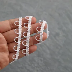 5yards elastic polyester button hole collar buckle loop lace webbing elastic ear button belt elatic trimmings for clothes