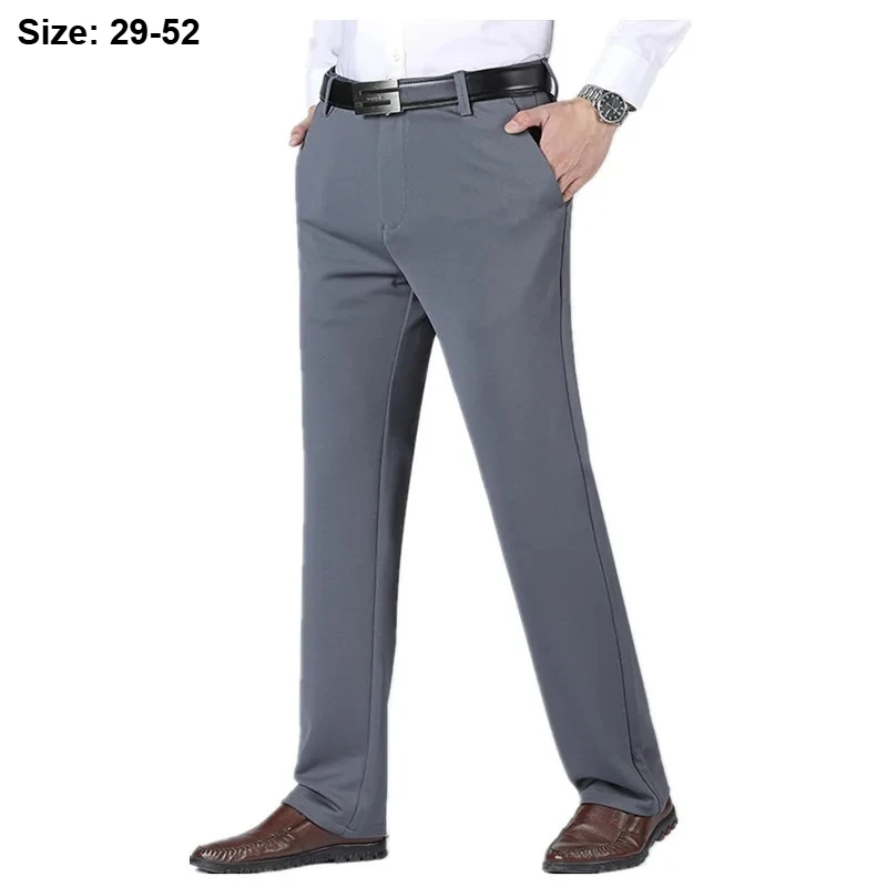 

Формальные брюки мужские толстые осенние черные синие серые эластичные эластичные деловые свободные костюмы больших размеров 46, 48 50, 52, офисные брюки
