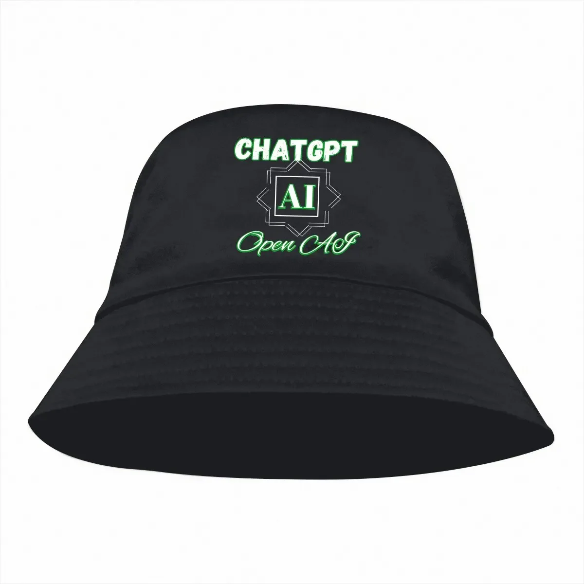 ChatGPT Bucket Hat Open AI Design Men's Women's Fisherman Cap Hip Hop Beach Sun Fishing Hats