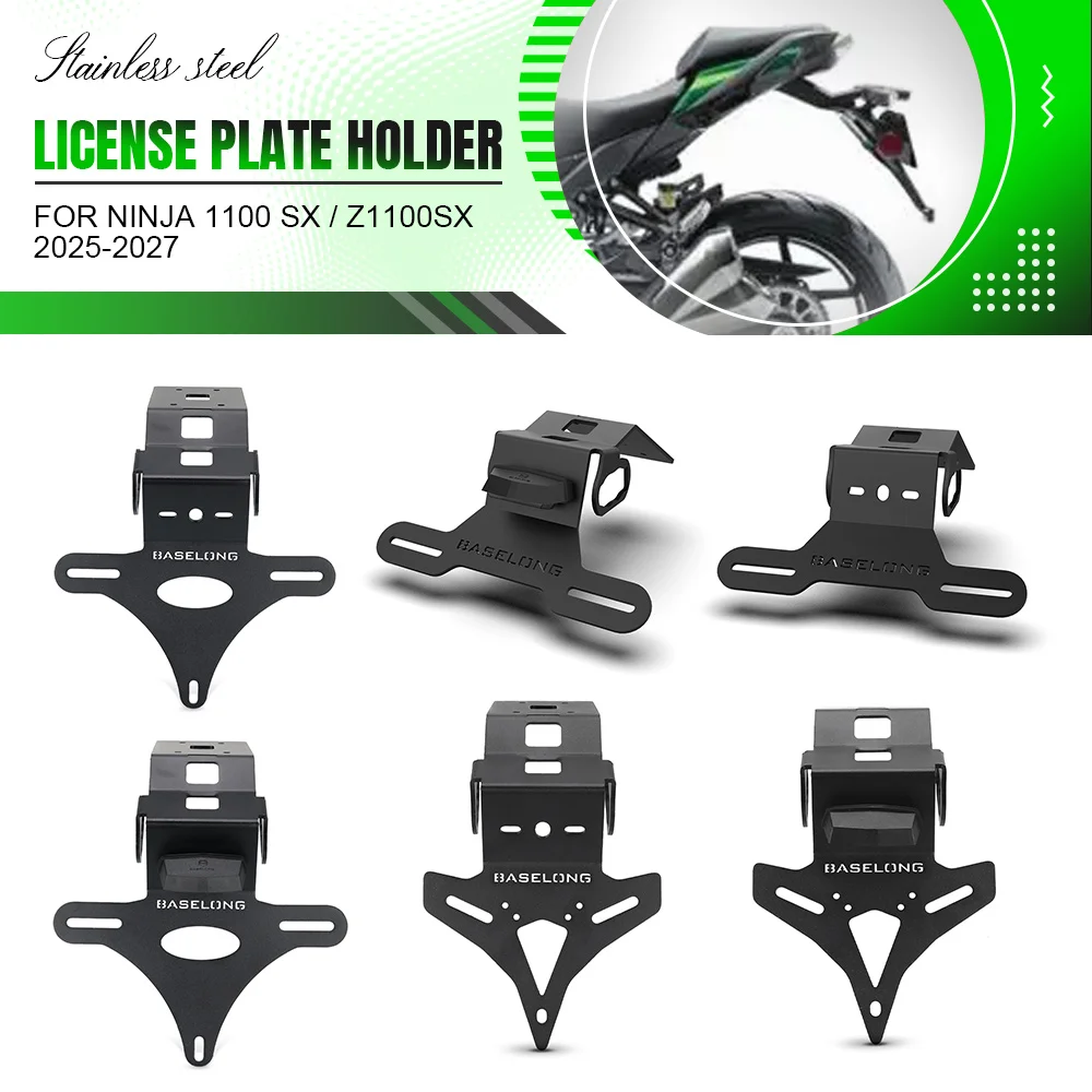 2024 License Plate Bracket Holder With led light FOR KAWASAKI NINJA 1000 SX / Z1000SX 2016-2017-2018-2019-2020-2021-2022-2023