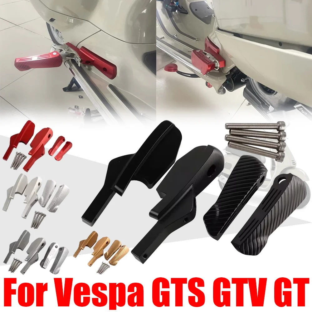 For VESPA GTS GTV GT 300 250 200 125 60 GTS300 GTS250 GT60 Accessories Rear Footrests Passenger Foot Pegs Rests Pedal Footpegs