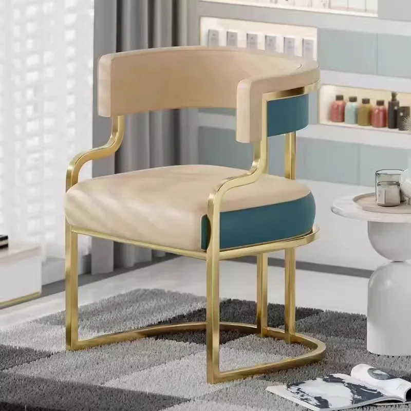 Mooie vintage eetkamerstoelen Scandinavische trendy luxe Europese eetkamerstoelen Moderne metalen Cadeiras De Jantar meubelen