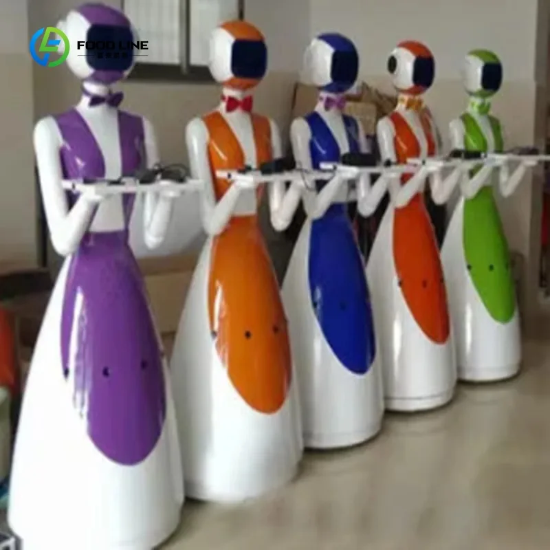 خدمة توصيل الطعام المتنقلة الذكية ذاتية القيادة في الأماكن المغلقة، مطعم الروبوت البشري