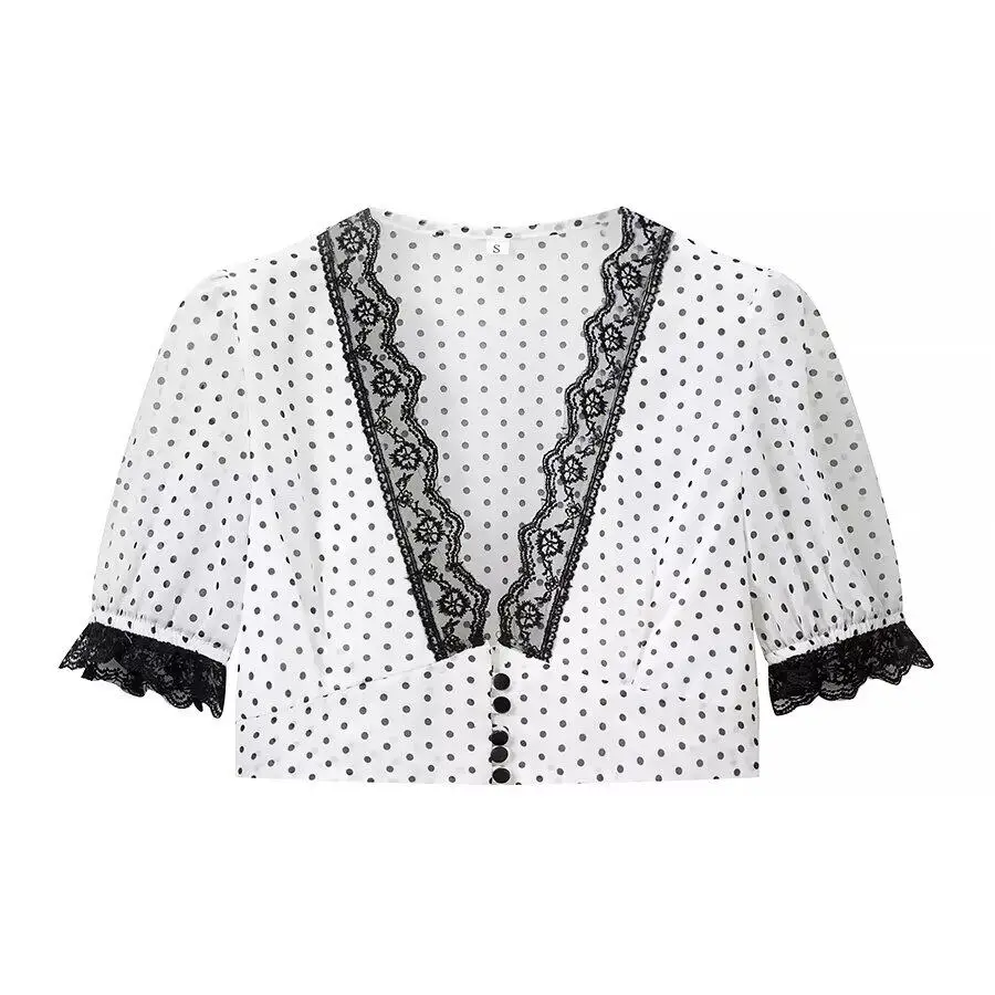 JNLEAOG Summer New Women's Fashionable Polka Dot Versatile Design Sense Elegance Top Half Skirt Two Piece Set Polyester Fiber