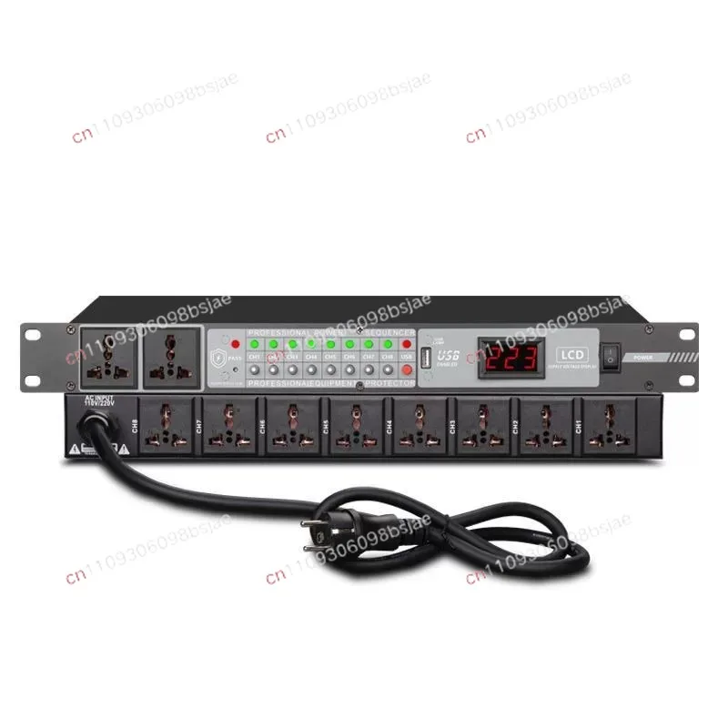 Professional 10-way power sequencer 8-way high-power amplifier control manager socket intelligent computer central control