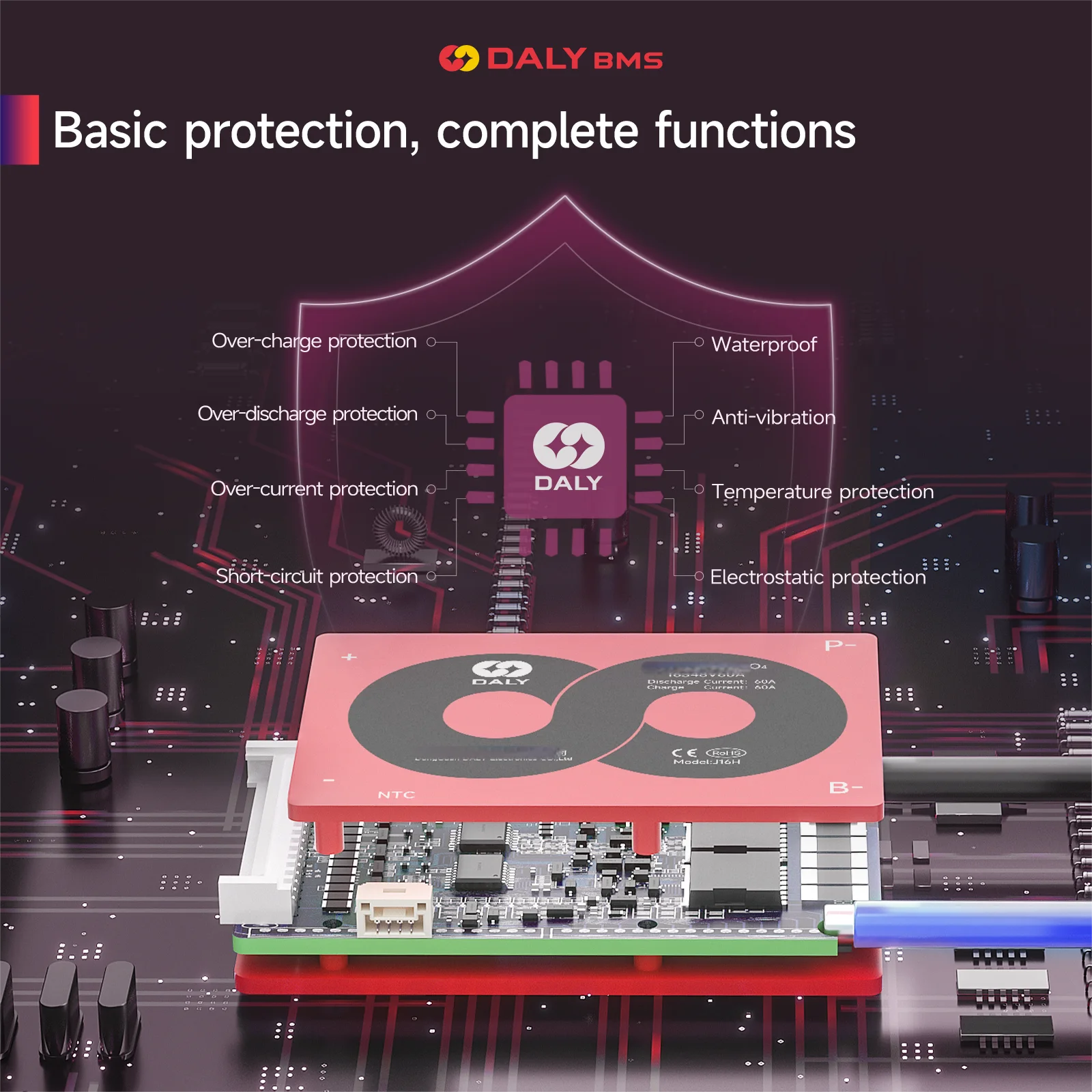 Hi BMS lifepo4 4S 12V 8S 24V 16S 48V 100A balance NTC passive balancer to inverter protect battery