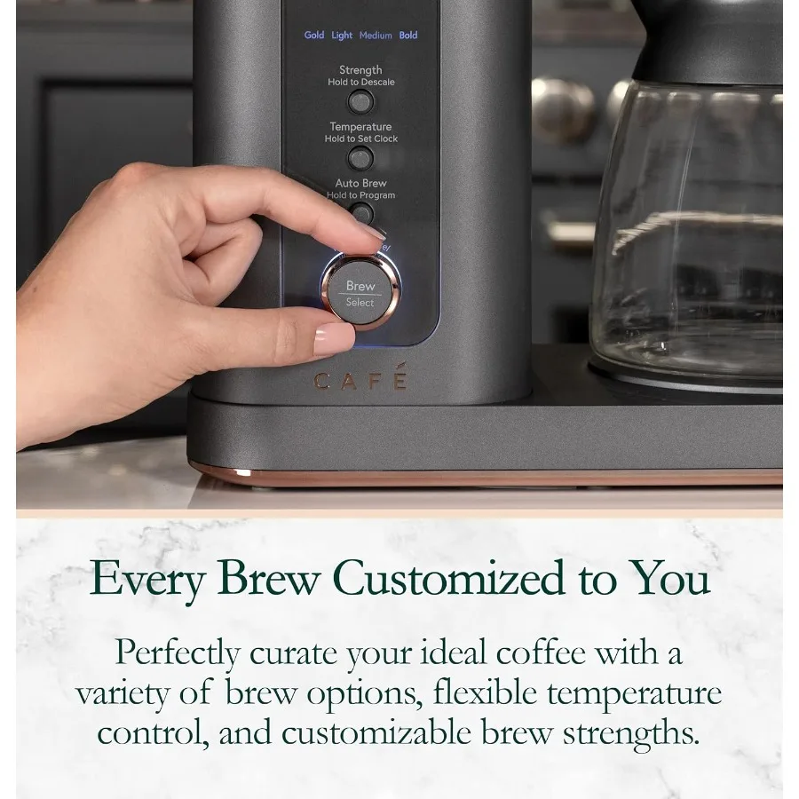 ماكينة صنع القهوة بالتنقيط الذكية المتصلة بالواي فاي مع إبريق زجاجي 10 أكواب للاستخدام المنزلي والمكتبي بتقنية التخمير التي يتم التحكم فيها عن طريق الصوت