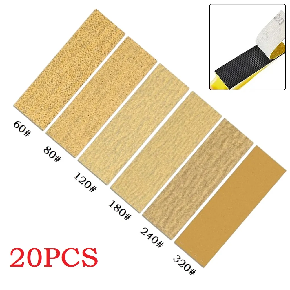 

20Pcs Sandpaper 3.5*1inch 60-320 Grit Finishing Sanding Sheets Flocking For Wood Furniture Detail Polishing Sander Tools Refills