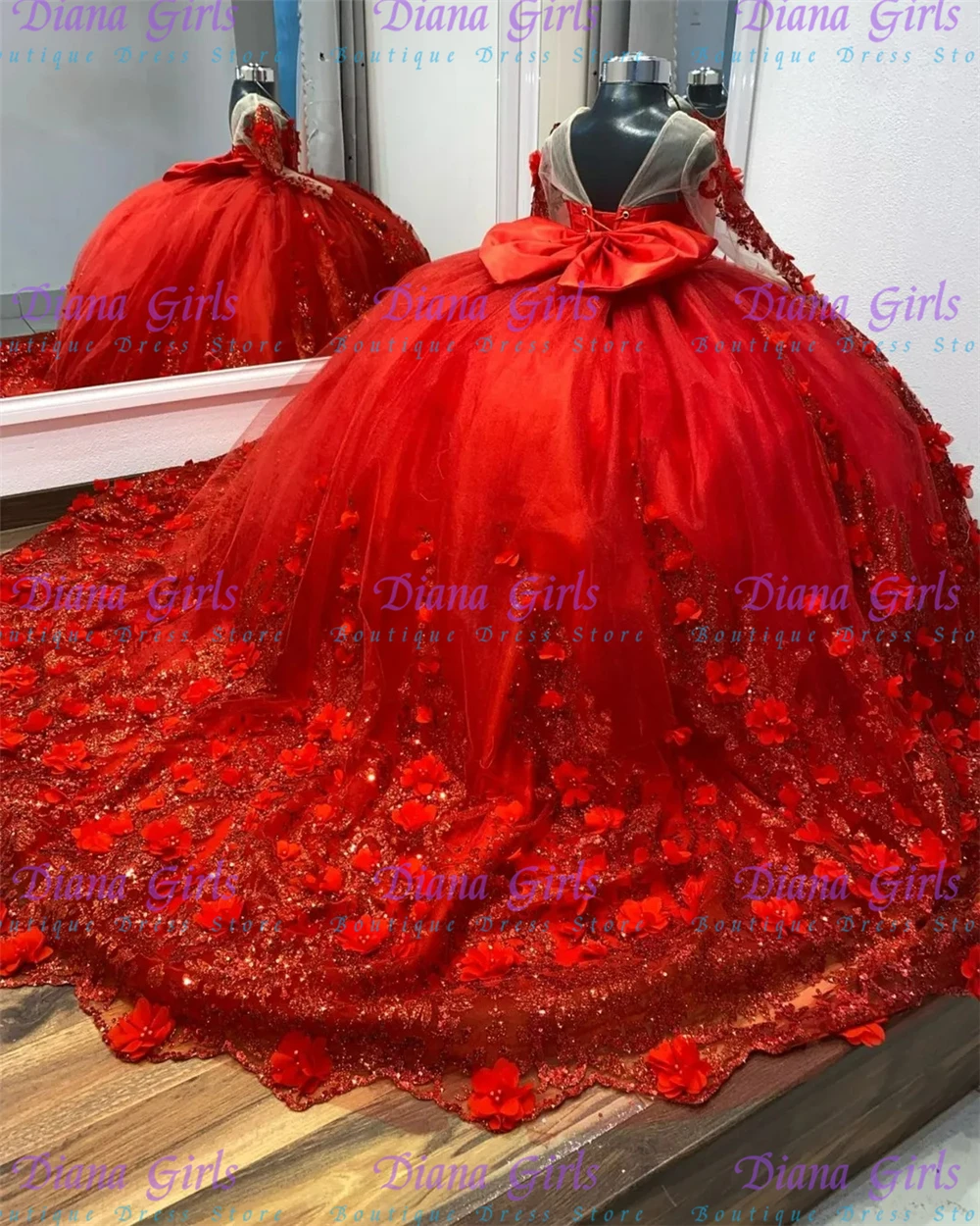 Luxurious Quality Red Tulle Fluffy Flower Girl Dress Exquisite Applique for Little Girls Princess Birthday Party Evening Gowns