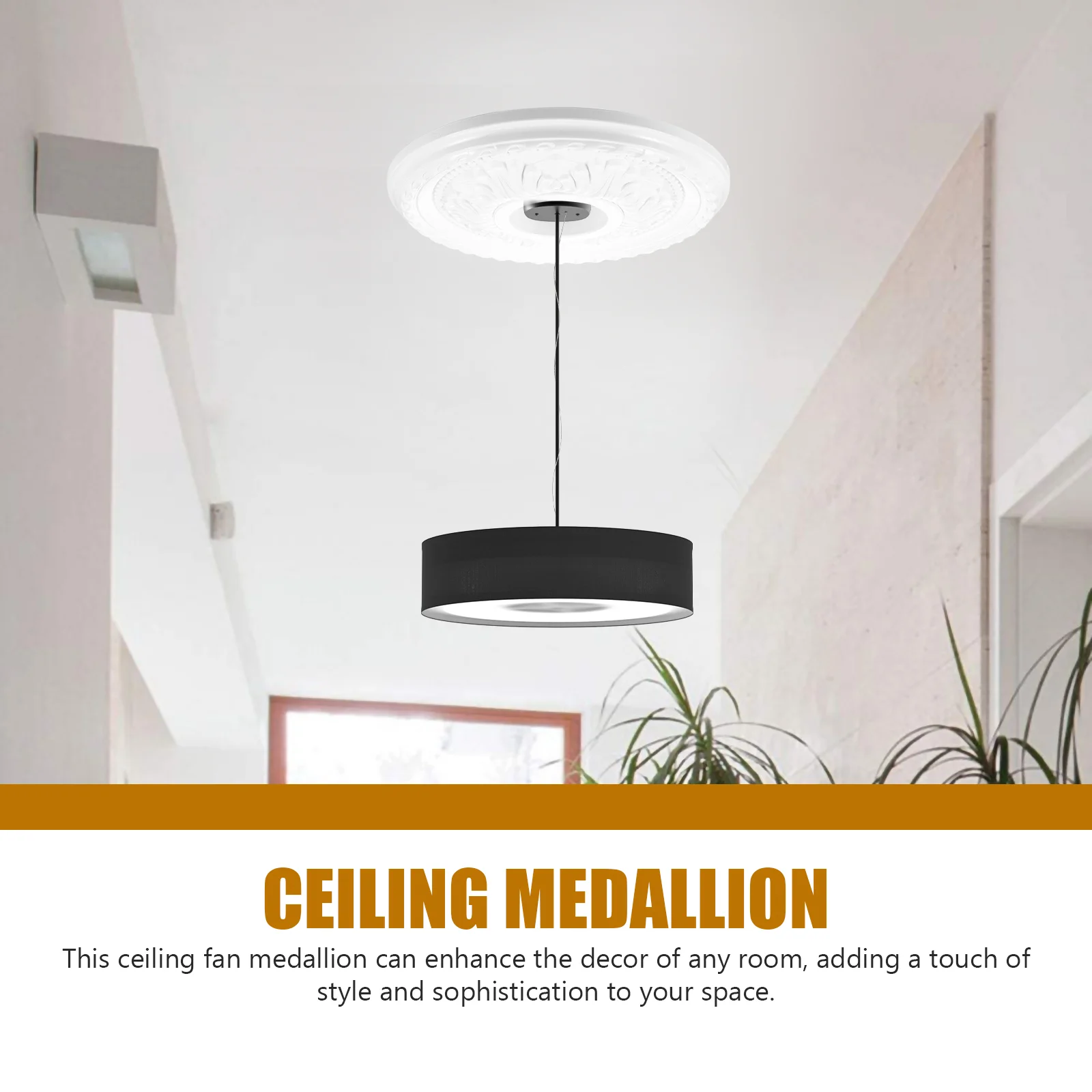 PU Suspended Ceiling Chandelier Base Decorative Round Lamp Panel Building Materials (small White) 1pcs Decorations