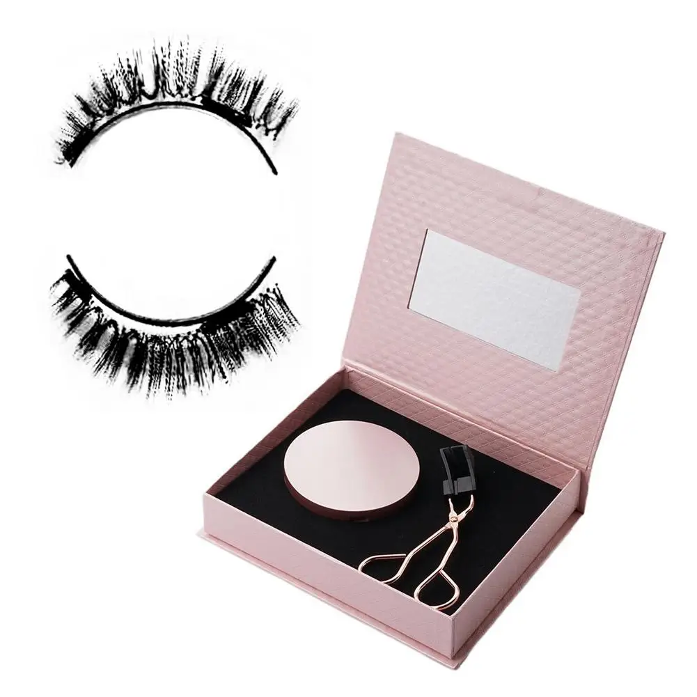 2 Pairs Magnetic EyeLashes With Magnetic Eyelash Curler Women Makeup Lashes Reusable Cosmetics 3D Natural False Y8D0