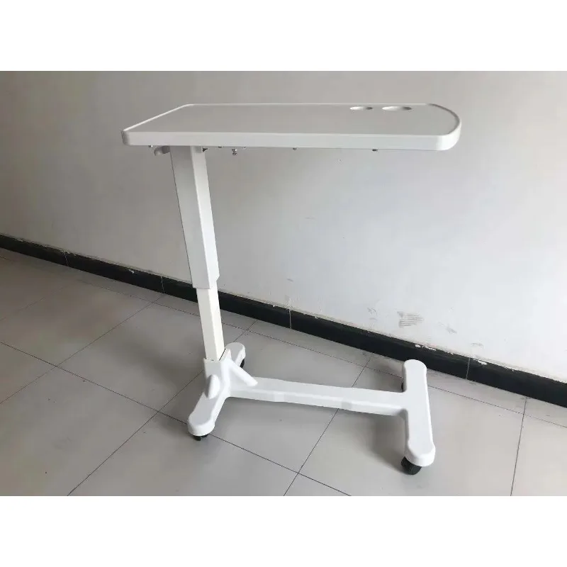 الشركات المصنعة رخيصة عالية الجودة طاولة متنقلة طبية مع عجلات طاولة السرير يمكن رفع مستشفى التمريض المنزل طاولة وجبة السرير #3