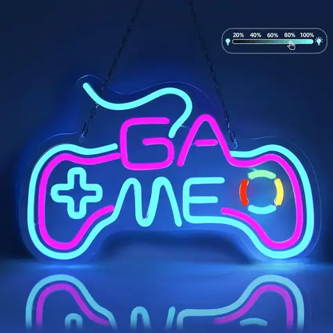 게임 LED 네온 사인 LED 네온 라이트 사인, USB 전원 광고 게임방 놀이방 침실 놀이 공간 장식, 어린이 선물
