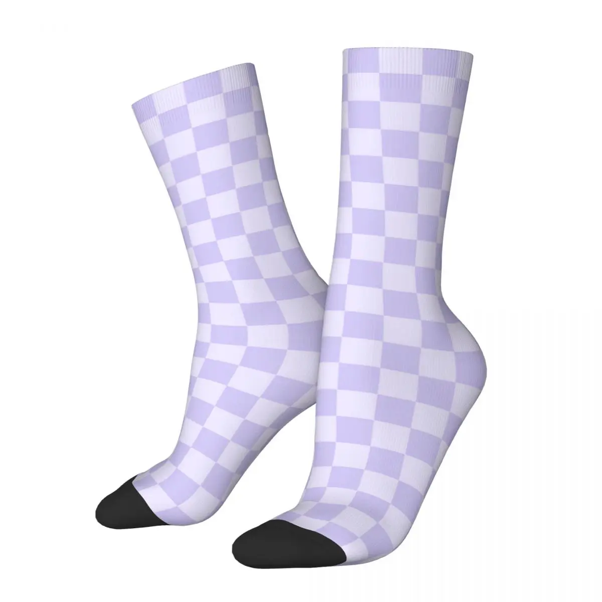 

New Male Men Socks Harajuku Purple Checkerboard Sock Nodic Geometry Sport Women's Socks Spring Summer Autumn Winter