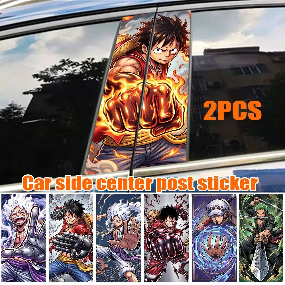 

ONE PIECE LUFFY ZORO Car Sticker Auto B-pillar Center Column Decor Cover Scratches Waterproof Sunscreen Vinyl Decals Accessories