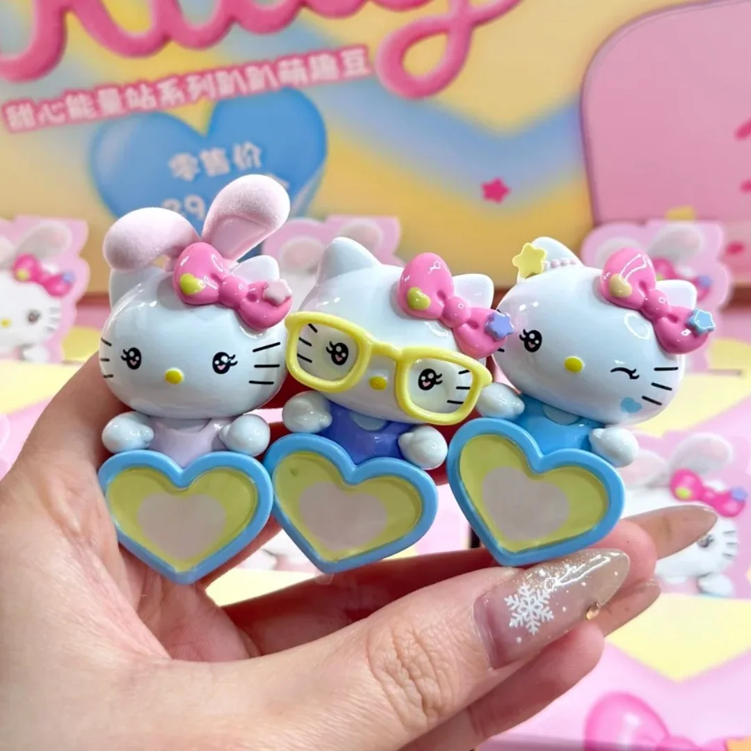 

New Hello Kitty Sweet Energy Station Series Blind Box Kawaii Mini Figure Heart Decor Phone Accessory Gift For Girls