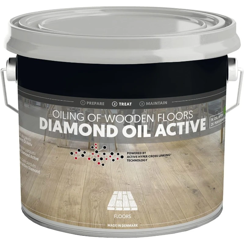 Diamond Oil Active, Concrete Grey |2,5   Based Penetrating Wood Oil for Untreated, New, or Newly-Sanded Wooden Surfaces