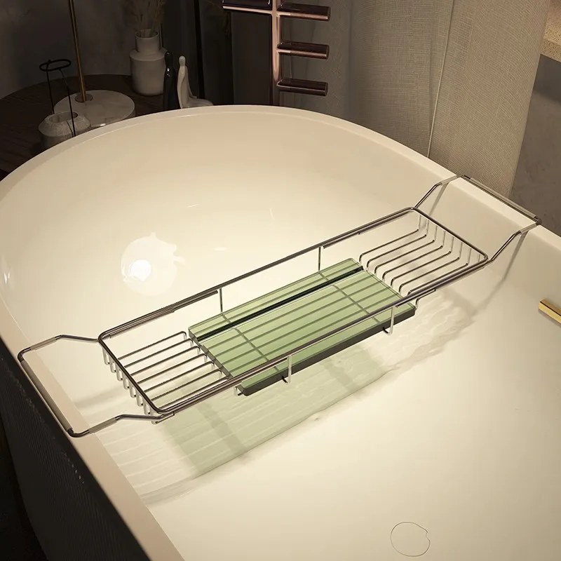 Bathtub rack, retractable multi-functional toilet, bath bathroom shelf colored storage