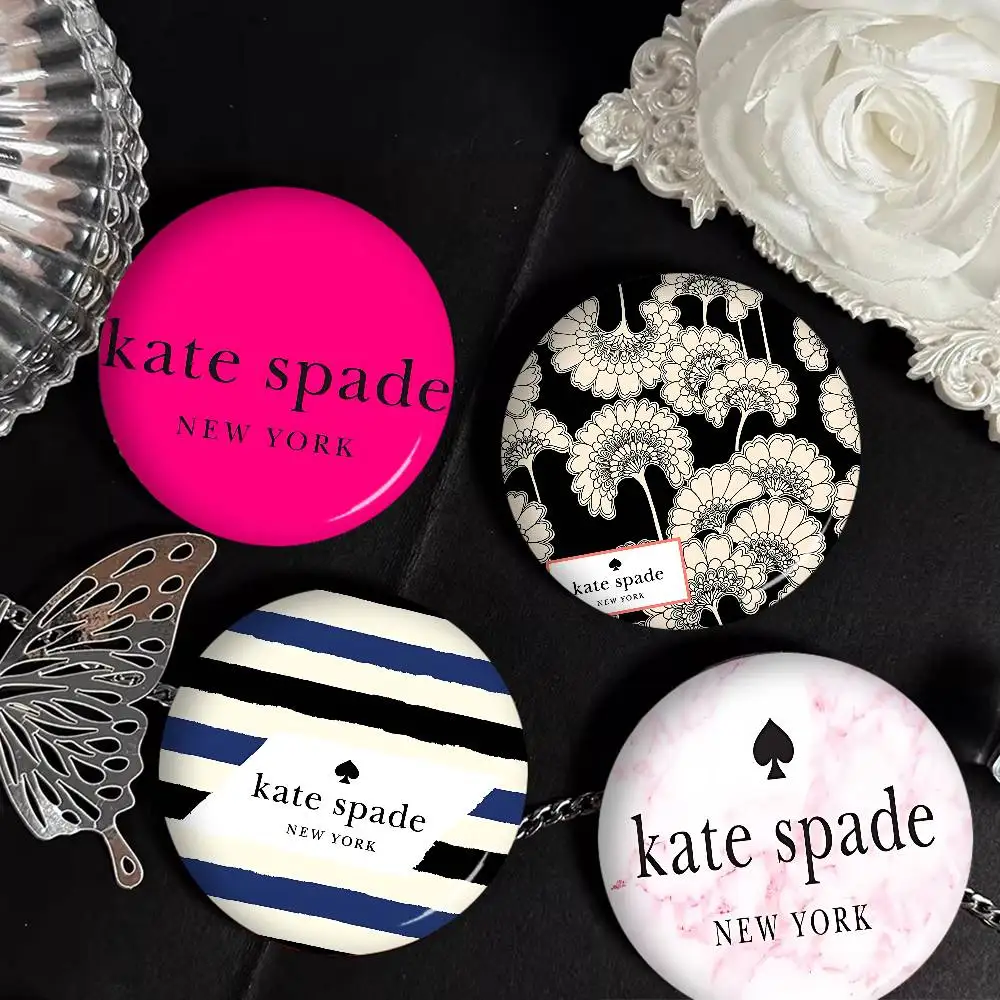 K-Kate Classic S-Spade Flower Creative Pins Funny Round Snap-in Brooch Badge Backpack Hat Accessories Jewelry Gifts for Friend