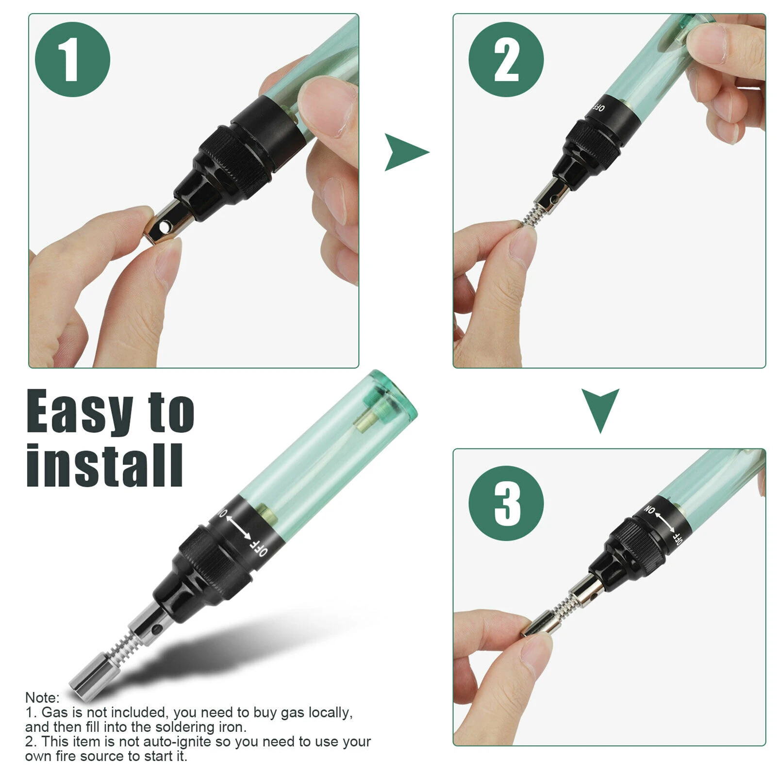Cordless Refillable Gases Soldering Iron Pen Kit Portable Gases Soldering Iron Welding Tool Set for Electronics Maintenance